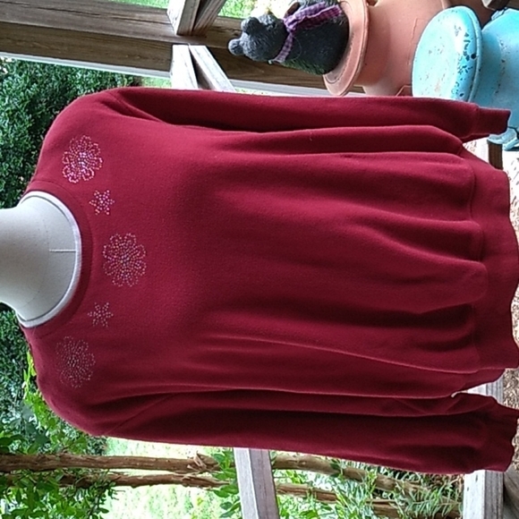 Alfred dunner XL red Christmas Rhinestone sweatshirt - Picture 1 of 4